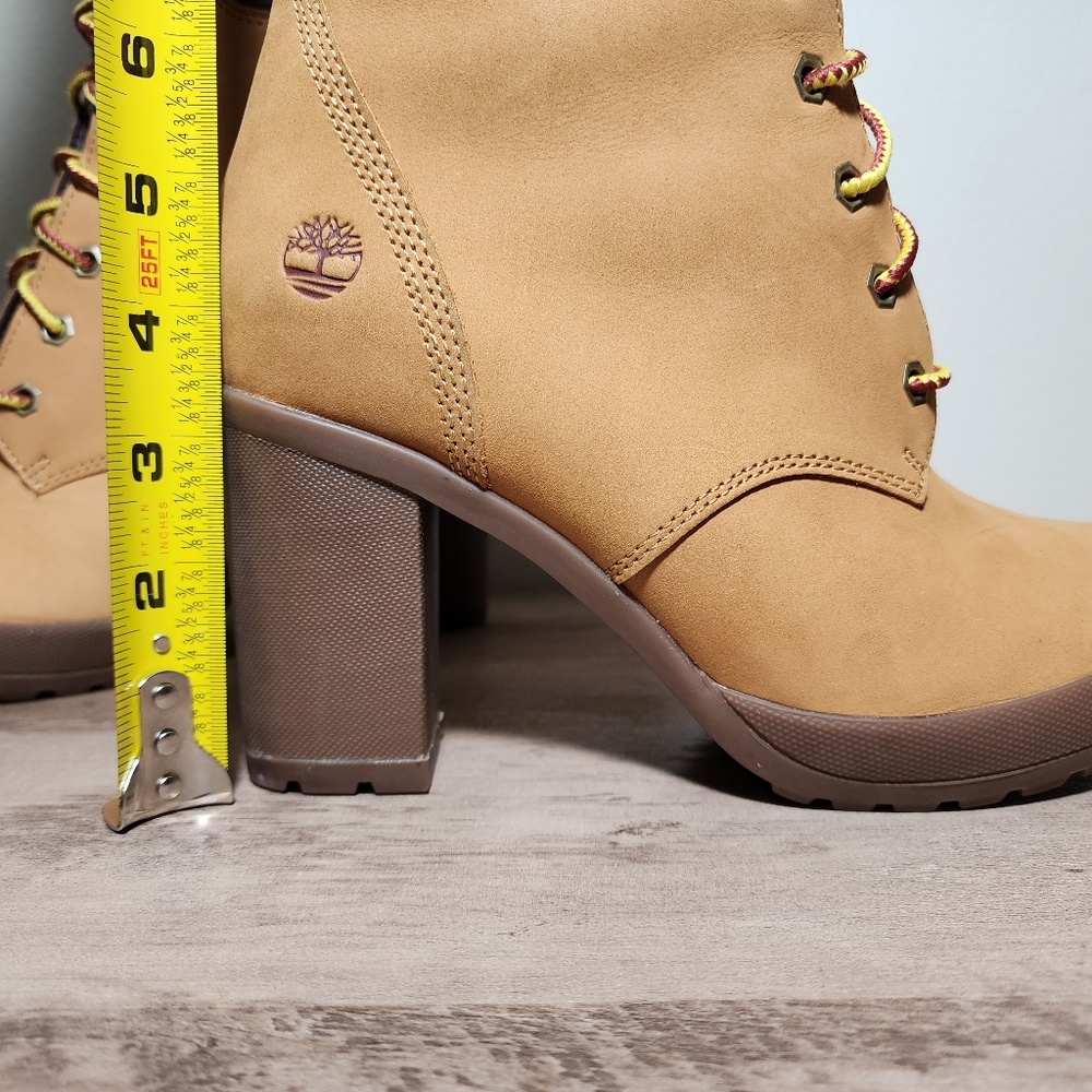 Timberland Camdale Ankle Boots Wheat Tan Chunky Wedge Heel A1SEE Women's Size 8 - Picture 9 of 10